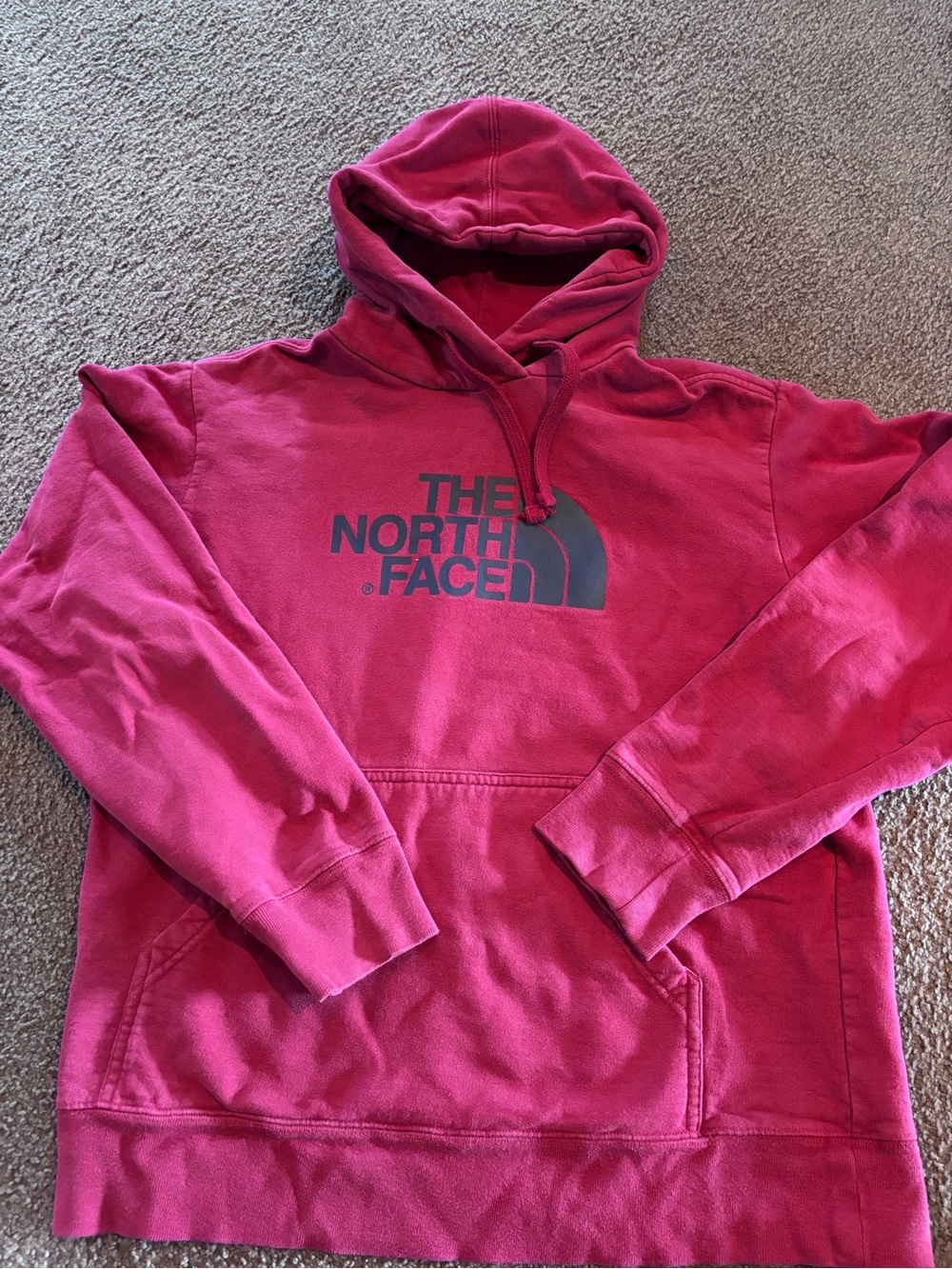 The North Face Men's Hot Pink Crewneck Logo Hoodie